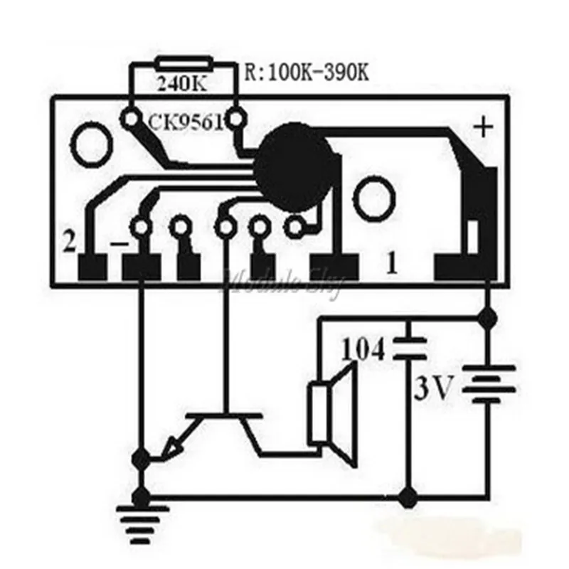10 шт. голосовой модуль KD9561 CK9561 модуль сигнализации 4 вида звука DIY Kit VCC GND