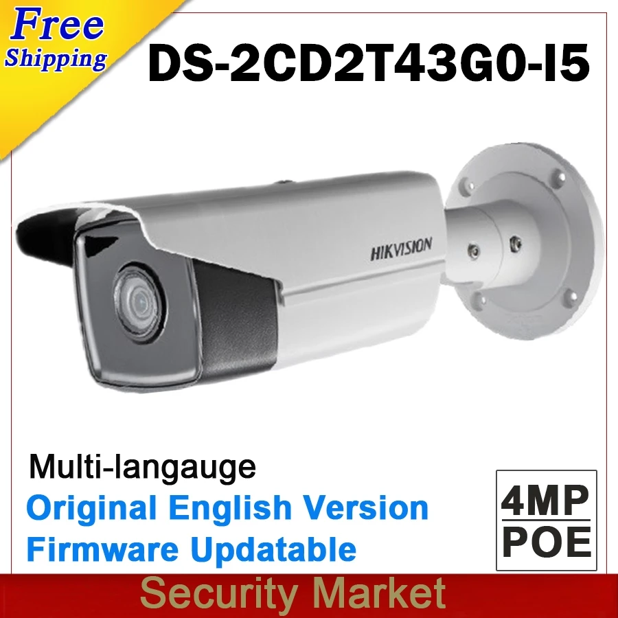 Оригинальная hik 4Mp цилиндрическая сетевая камера DS-2CD2T43G0-I-I5 заменой DS-2CD2T42WD-I5 CCTV POE IP IR камера