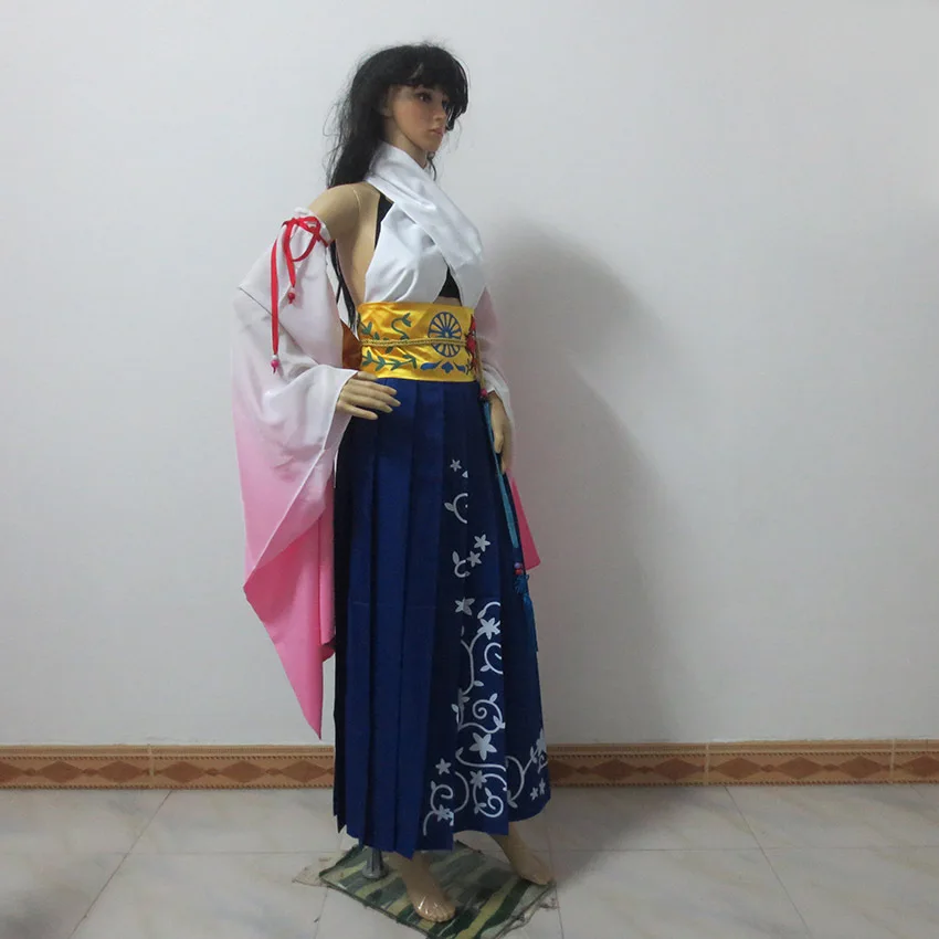Новое поступление Final Fantasy FFX-2 маскарадный костюм Yuna костюм кимоно