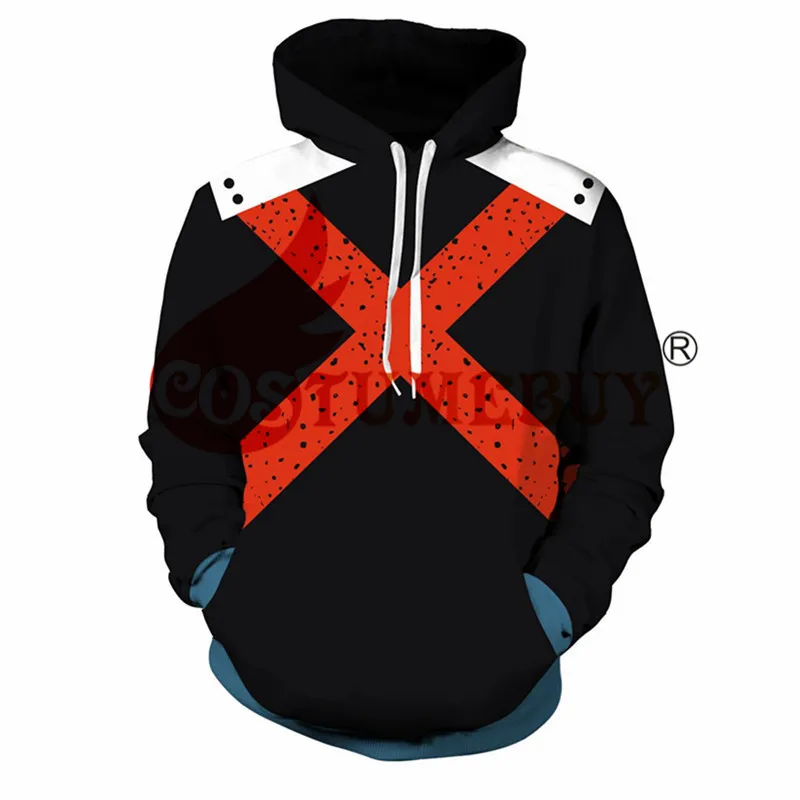CostumeBuy толстовка с капюшоном надписью My Hero Academia Bakugo Katsuki топ куртка Boku no косплей