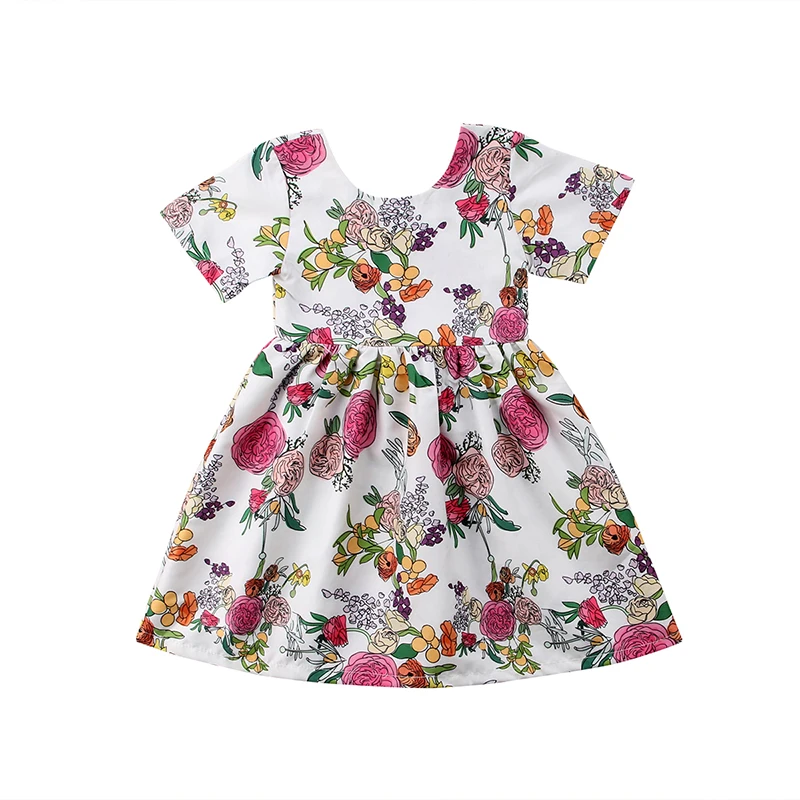 Summer Dress 2018 New Toddler Kids Baby Girl Floral Tutu Midi Dresses Princess Child Sundress Clothes 2-7Y | Детская одежда и