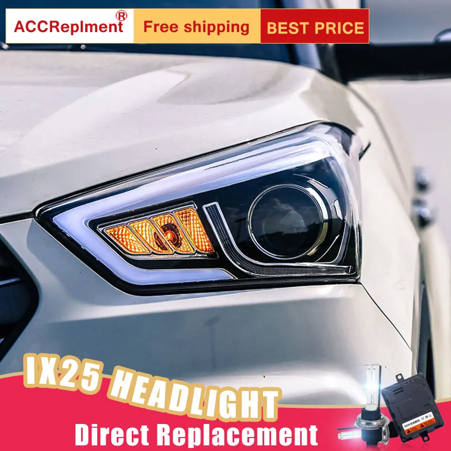 2 шт. светодиодный фары для hyundai ix25-теперь светодиодный автомобильный фонарь ангельские глазки ксенон HID комплект Противотуманные фары светодиодный дневные ходовые огни