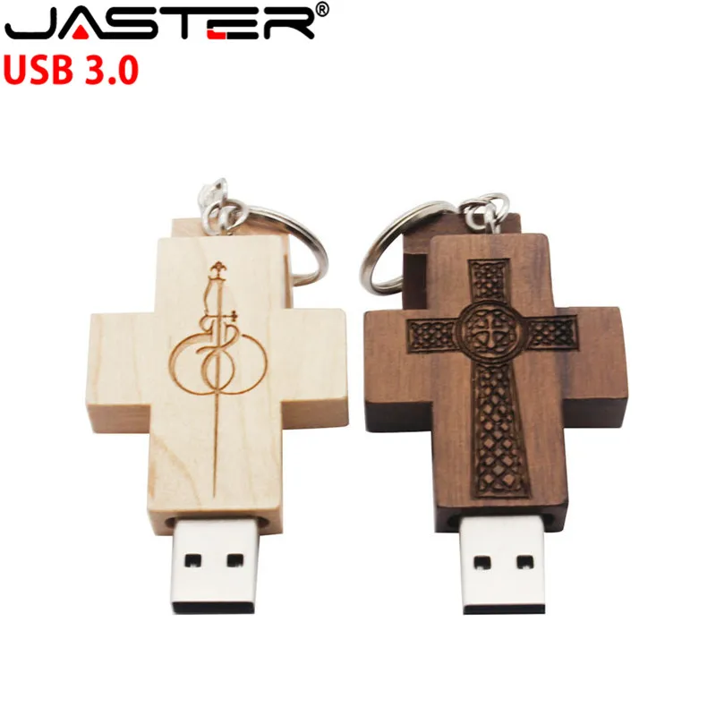 JASTER USB 3 0 логотип клиента деревянный Флешка крест карта памяти 8 ГБ 16 32 кресты флэш