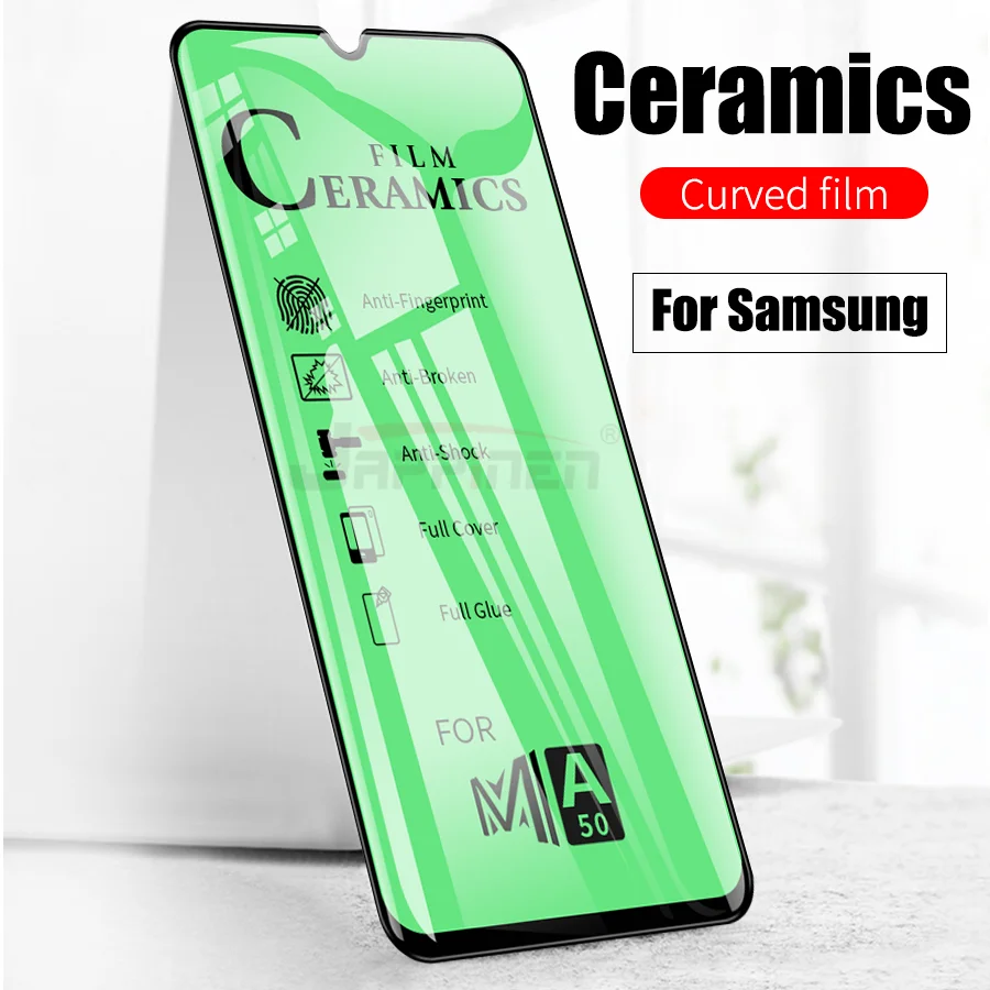 9D полный клей покрытие Мягкая Керамическая пленка для samsung Galaxy A50 A30 A40 A70 A60 A80 A90 A7 A9 M20 M30 защита экрана не стекло