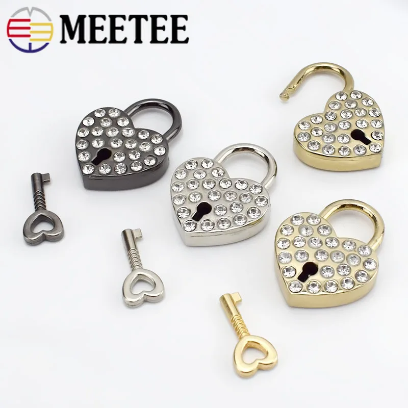 Meetee 2 шт. декоративная застежка в форме сердца из горного хрусталя пряжка с замком