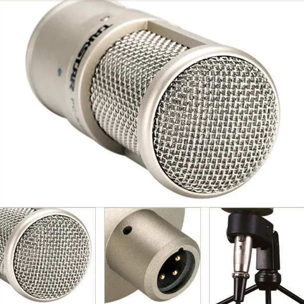 Бесплатная доставка TAKSTAR PC-K200 профессиональный конденсаторный микрофон записывающий микрофон с кабелями для питания стойкой костюм на.