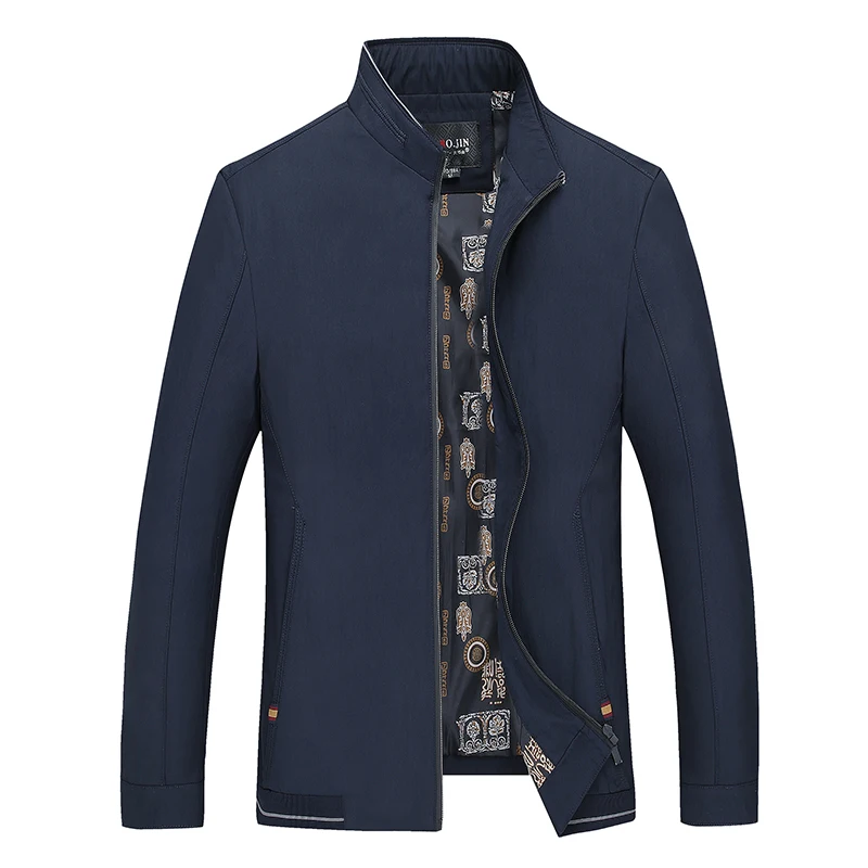 Мужская мешковатая куртка с воротником стойкой Классическая однотонная