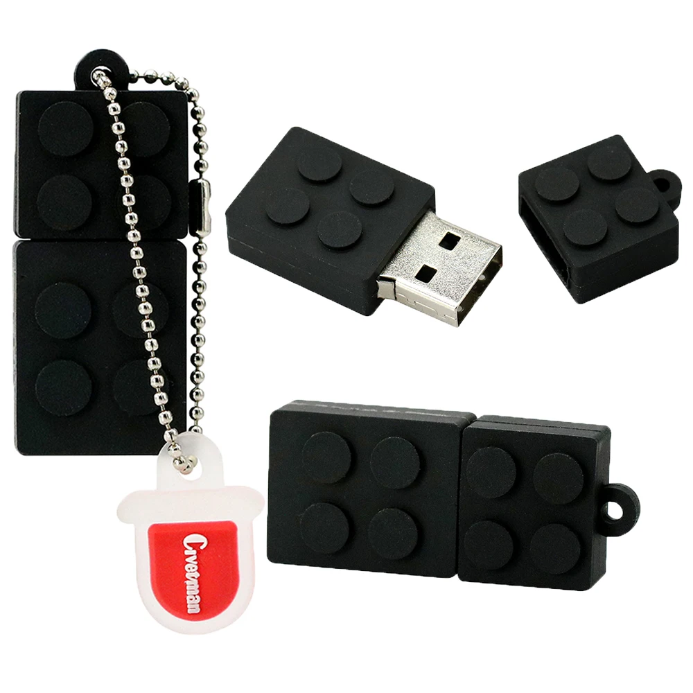 Флешка с мультипликационным принтом, строительные блоки, USB флеш-накопитель, силиконовая флешка, 4 ГБ, 8 ГБ, 16 ГБ, 32 ГБ, 64 ГБ, 128 ГБ, USB флешка, внешний накопитель