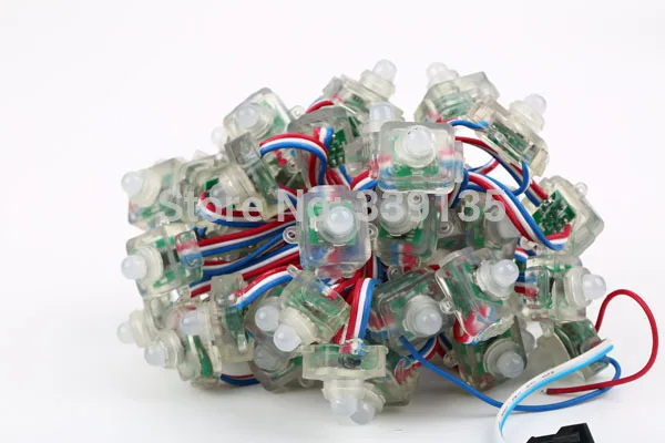 12mm WS2811 LED Pixel light square shape full color 50pcs a string DC5V input Waterproof IP68 led pixel module | Лампы и освещение