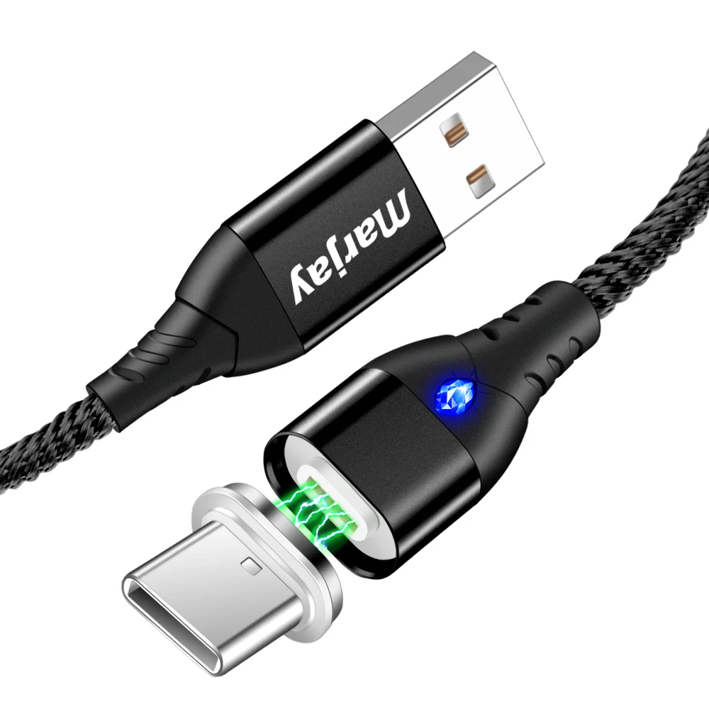 Marjay Магнитный usb type-C кабель для samsung Galaxy S10e Plus Xiaomi Быстрая зарядка USB-C зарядное устройство для мобильного телефона USBC type-C кабель