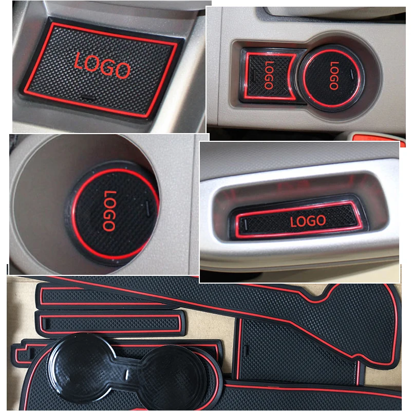 Anti-Slip Gate Slot Mat Rubber Coaster for Changan Alsvin V3 2012 2013 2014 2015 Accessories Car Stickers 13Pcs White Red Bule | Автомобили