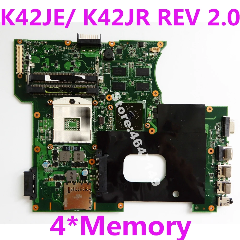 K42JE 512 М 4 * Память материнская плата REV 2 0 для ASUS A42J X42J K42J K42JR Материнская ноутбука 90R