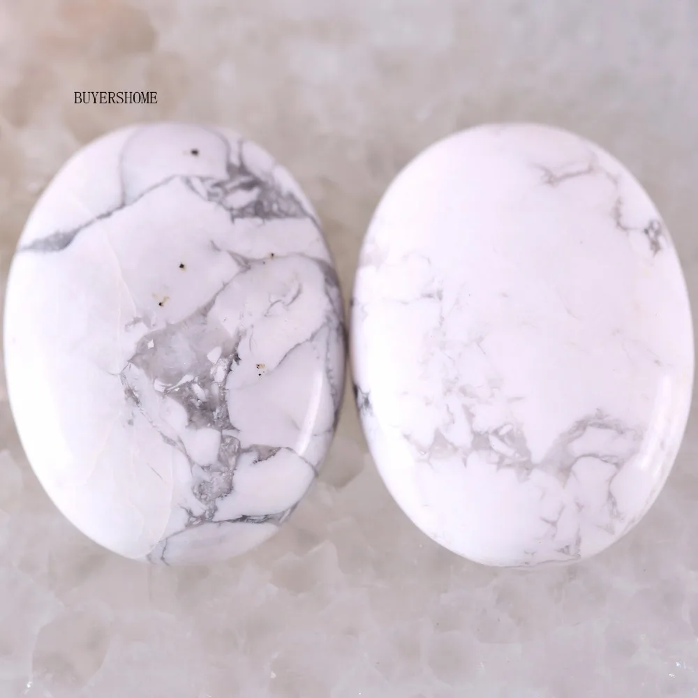 30x40MM Oval Fashion Jewelry Natural White Howlite CAB Cabochon 1Pcs K1700 | Украшения и аксессуары