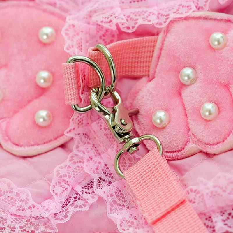 2017 милый питомец жемчуг Ангел жгут жилет ошейник Собака нагрудный ремень поводок