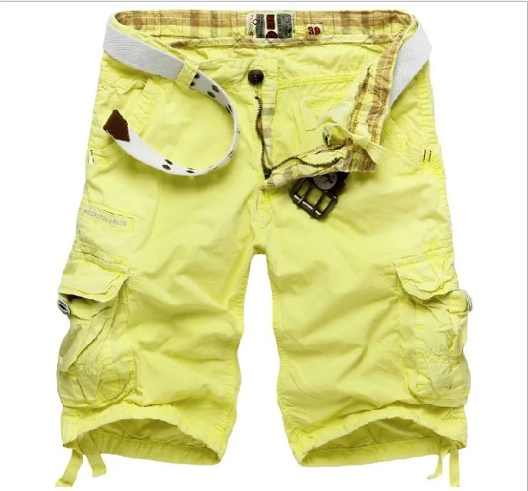 2014 new Summer high quality Cargo Casual trousers fashion some bags 5 pants washed cotton short 5820 | Мужская одежда