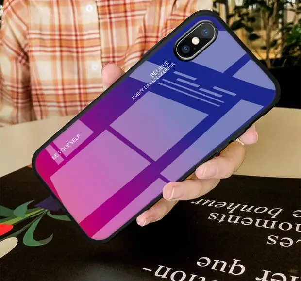 1 Градиентные Чехлы для телефона из закаленного стекла для Meizu 15 16th Plus 16x M6 M5 Note 8 9 V8 X8 M6s, полный защитный чехол - Цвет: 1