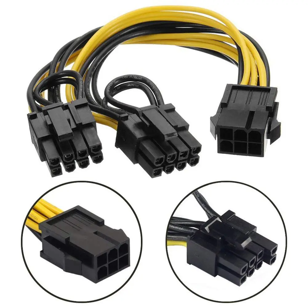 6 контактный двойной PCIe 8 Pin (6 + 2) карта изображения PCI Express адаптер Питания GPU VGA y