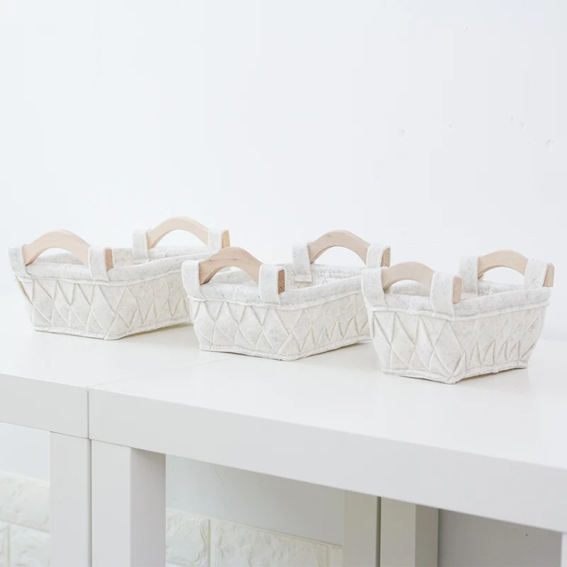 Корзина для хранения с хлопковой нитью в японском стиле крышкой