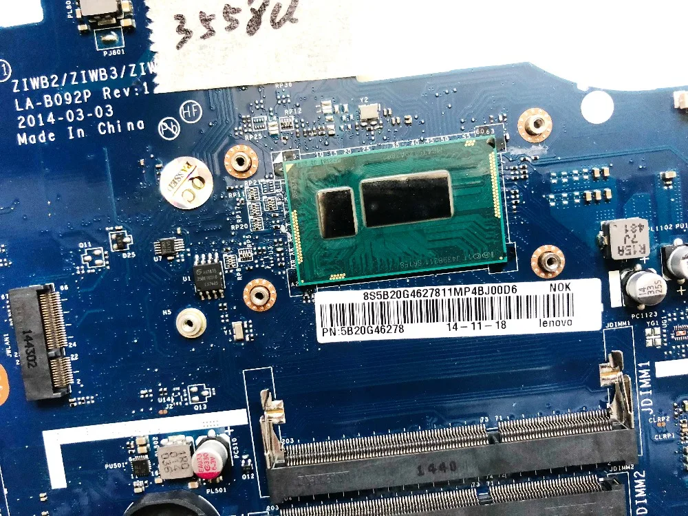 Оригинальный Для Lenovo B50 70 Материнская плата ноутбука 3558U ZIWB2 ZIWB3 ZIWE1 LA B092P испытания