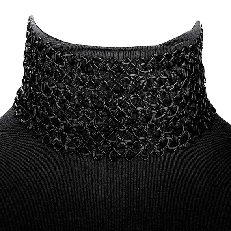 

6 Pieces Black Tattoo Choker Necklace Stretch Gothic Tattoo Henna Elastic Choker Necklace Set