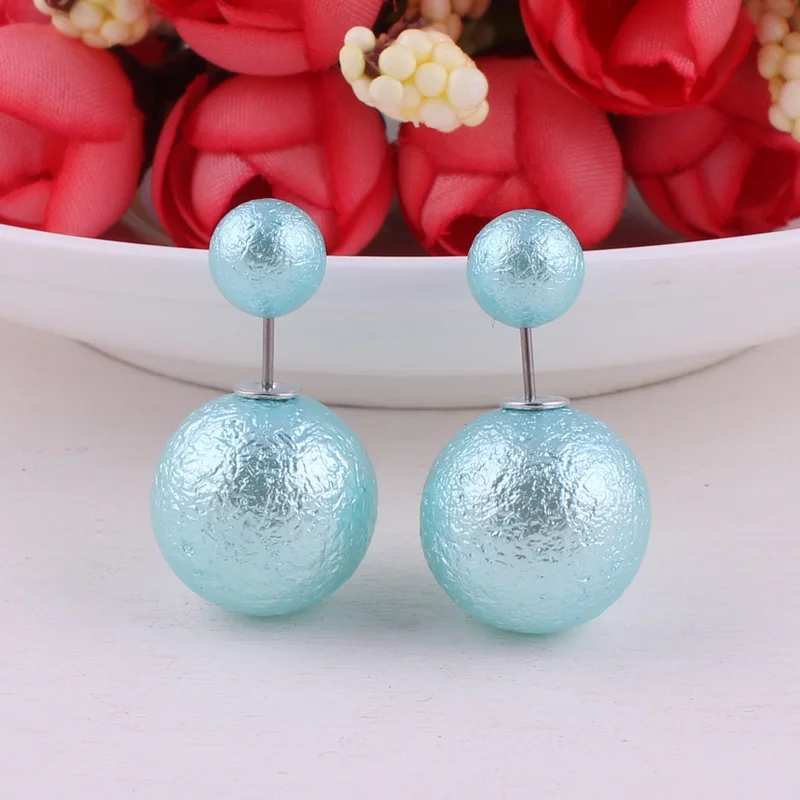 9 цветов Лидер продаж классические складчатые двухсторонние жемчужные серьги