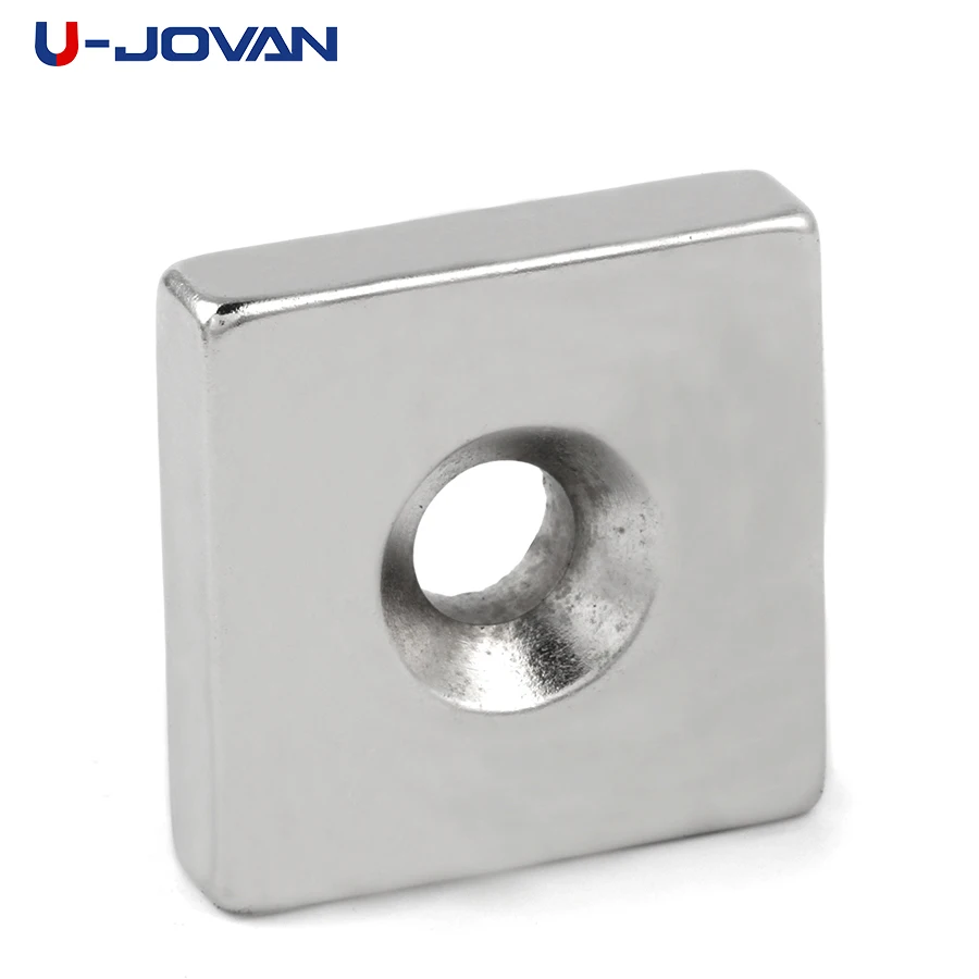 U JOVAN 1 шт. 40x40x10 мм отверстие 10 сверхпрочные 40*40*10 потайные Неодимовые Магниты