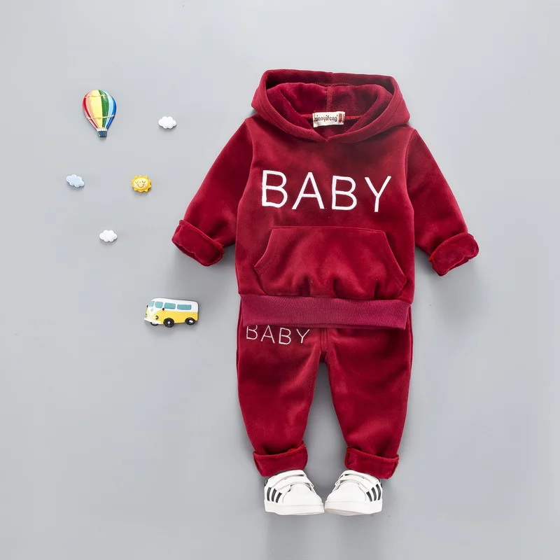 Новая детская одежда осень-зима 2018 комплект с вышитыми буквами для мальчиков и