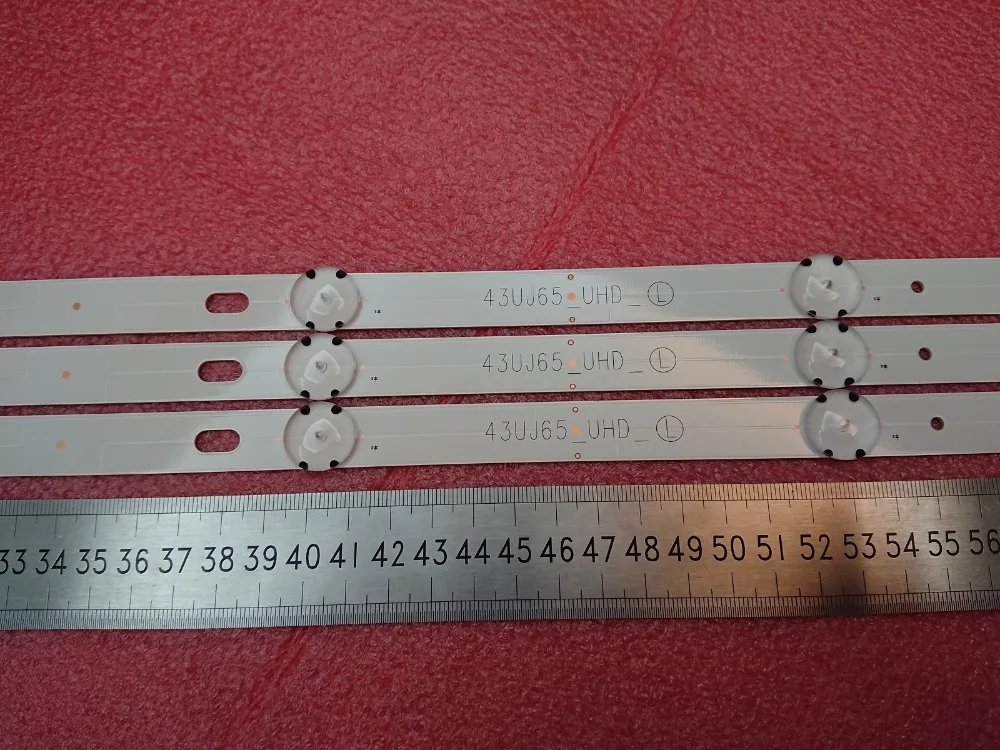 Комплект из 3 предметов 7 светодиодный 830 мм светодиодный полосы подсветки для LG 43UJ65_UHD_A/B LC43490060A WOOREE 43 дюйма FHD_ светодиодный типа