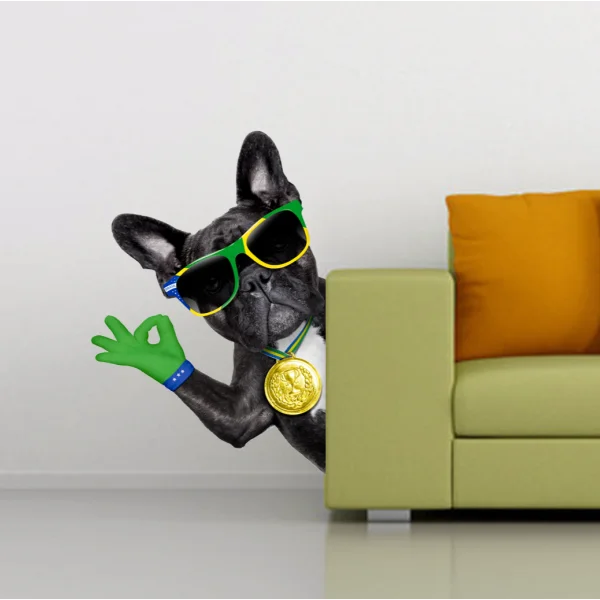 Собака с золотой медалью Наклейка на стену Фантастическая цитата-Наклейка