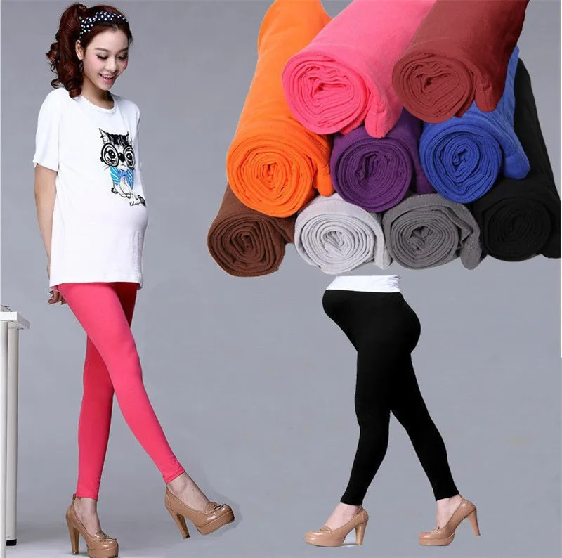 Мягкие регулируемые Леггинсы для беременных женщин Тонкие штаны однотонные