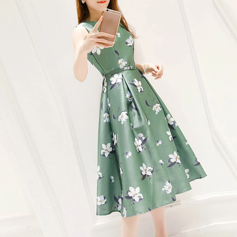 Женское бальное платье трапециевидной формы с цветочным принтом вечернее