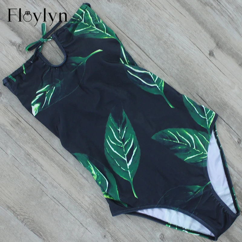 Floylyn сексуальный цельный купальник Женская купальная одежда боди с зелеными