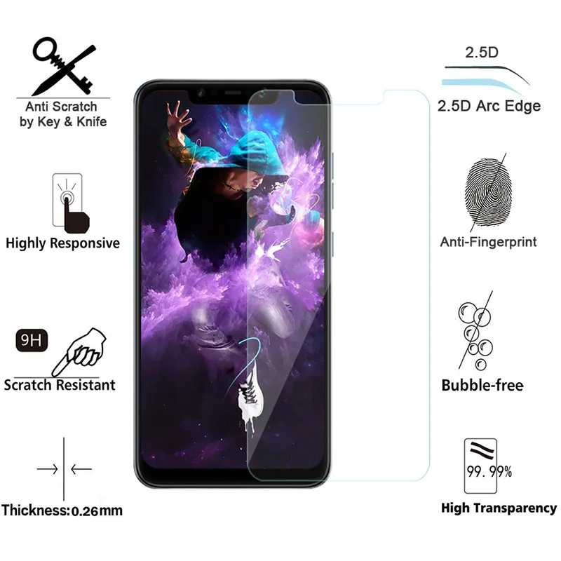 2.5D 9H закаленное стекло для Xiaomi Pocophone F1 защиты экрана Xiomi Xaomi пленка 6 18 Защитное Poco