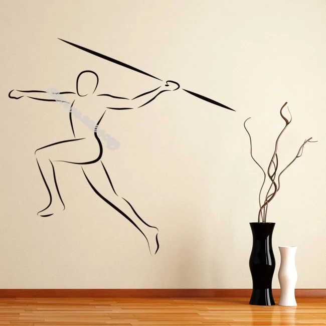 Javelin метательная атлетика Спортивная Настенная Наклейка Спортивное