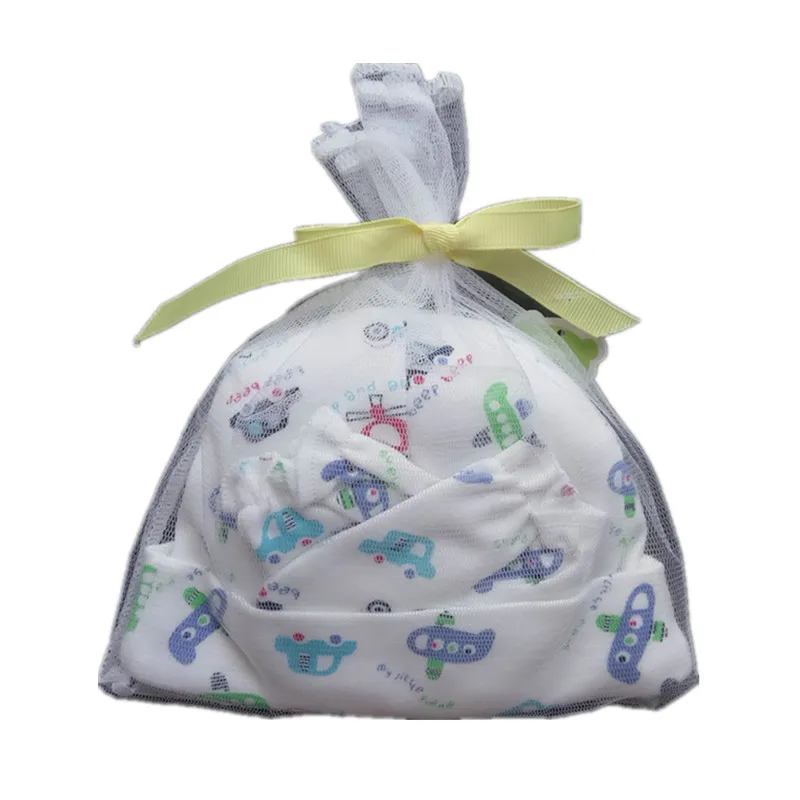 Шапка + перчатки носки для новорожденных 100% хлопок | Детская одежда и обувь