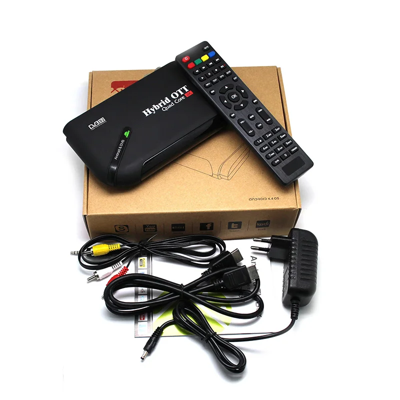 Спутниковый ресивер Android 7,1, ТВ-приставка, двойной режим, поддержка IP tv CCAM Amlogic 905D 1 ГБ 8 ГБ 4 к, дисплей DVBS2, Android tv приставка