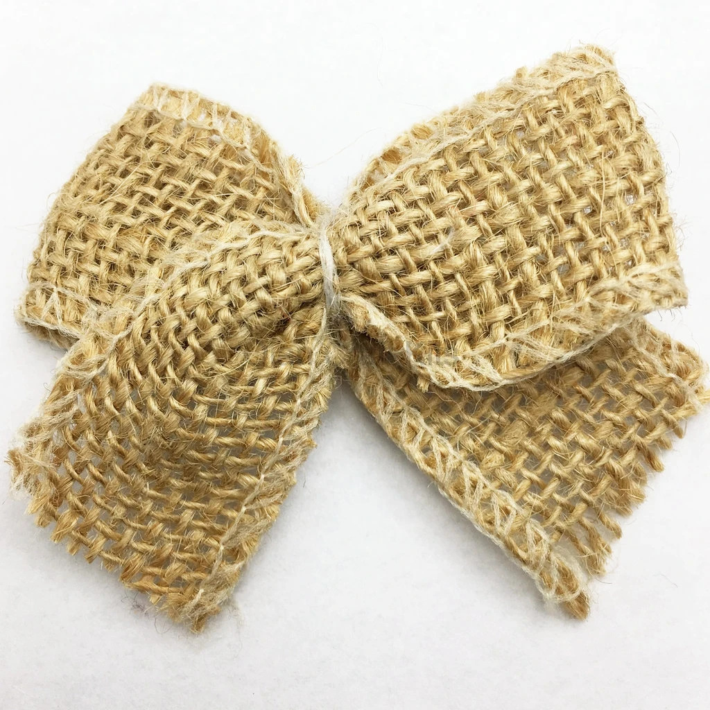 10 pieces /pack Hessian Burlap Lace Bows Embellishments Chic Christmas Tree Rustic Wedding Craft 7CMX5CM