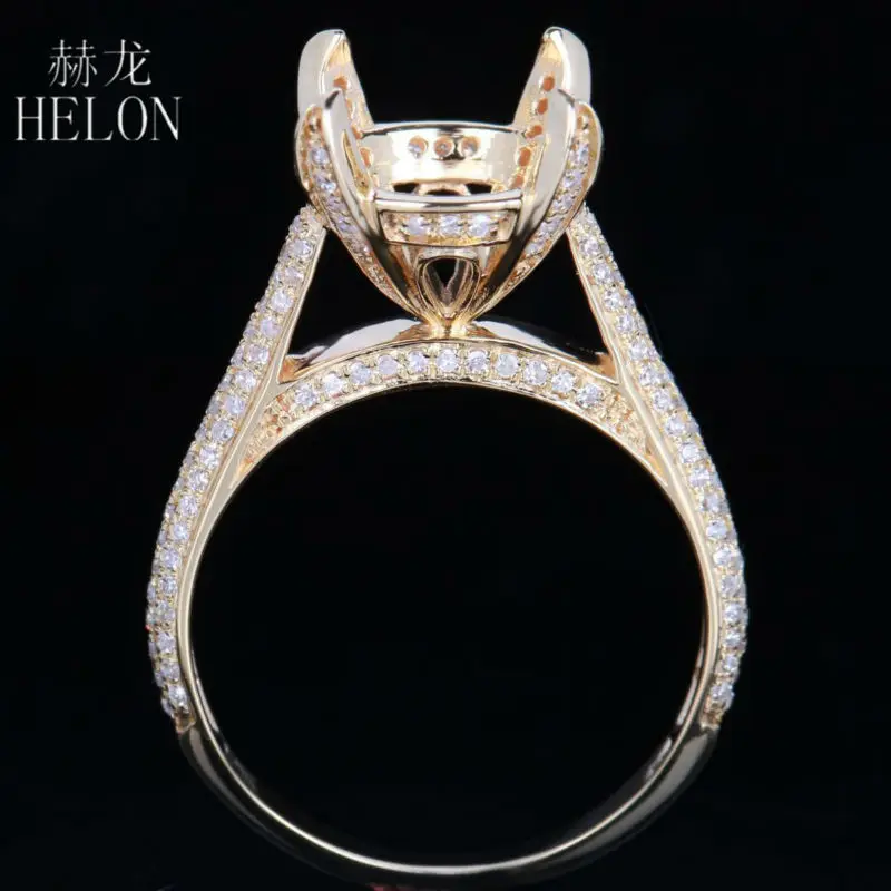 HELON 10-11 мм круглая огранка реальное 14K желтое золото 0.42ct бриллиант обручальное