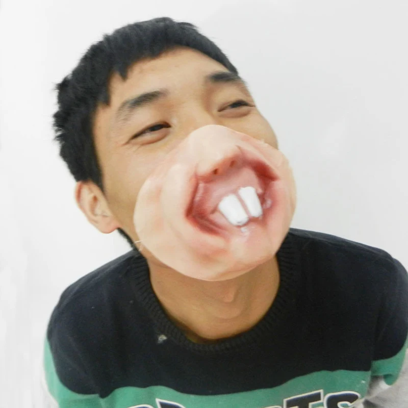 Страшный костюм на Хэллоуин реквизит искусственная кожа нижняя половина лица