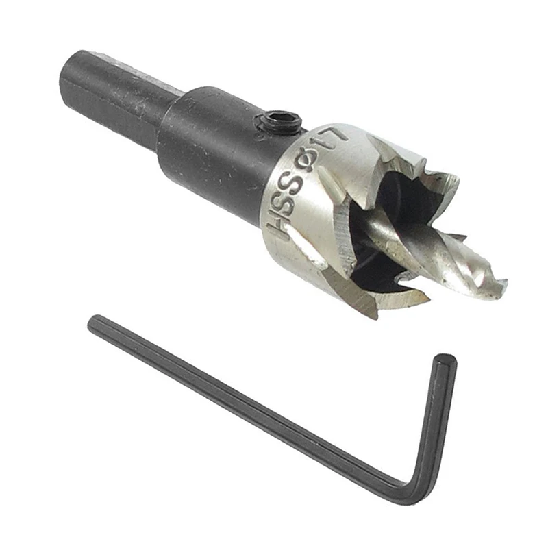 Серое металлическое сверло 17 мм Диаметр режущей пилы шестигранный ключ|Сверла| |