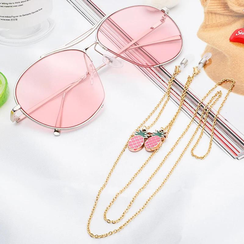 Медные очки с ананасовыми кисточками из нержавеющей стали цепочки для чтения