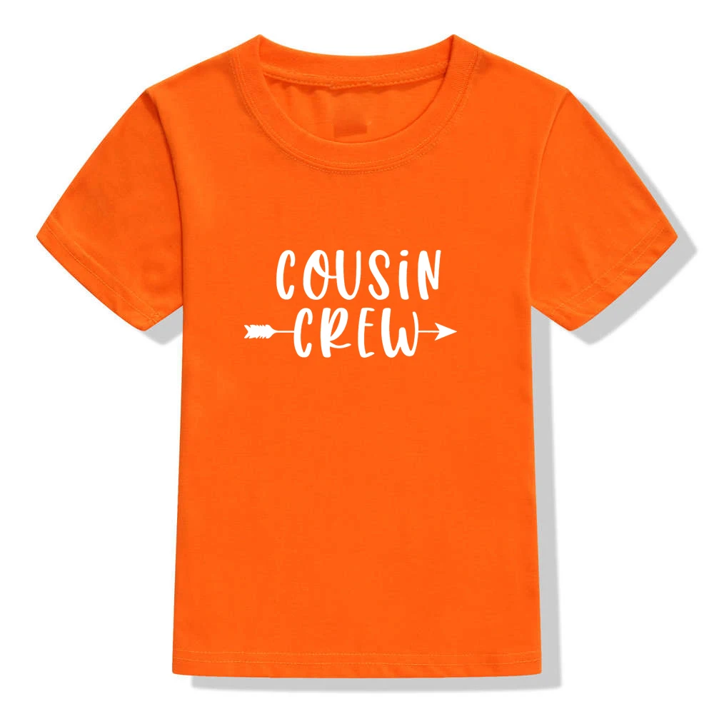 Cousin Crew Letter Print Kids Tshirt Summer Short Sleeve Graphic Tee Shirt Boys Girls Tee Fashion Casual Tops Tee Shirt Clothes