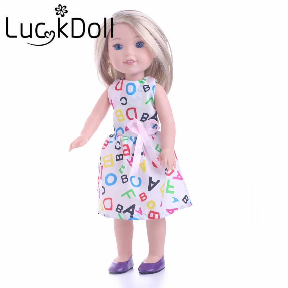 LUCKDOLL платья различных стилей подходят для 14 5 Дюймов Американская кукла Wellie Wishers