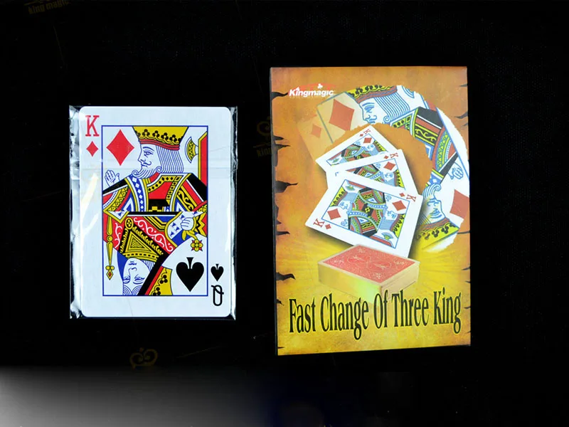 Быстрая смена трех короля Волшебные трюки карта Colse Up магические реквизиты три K