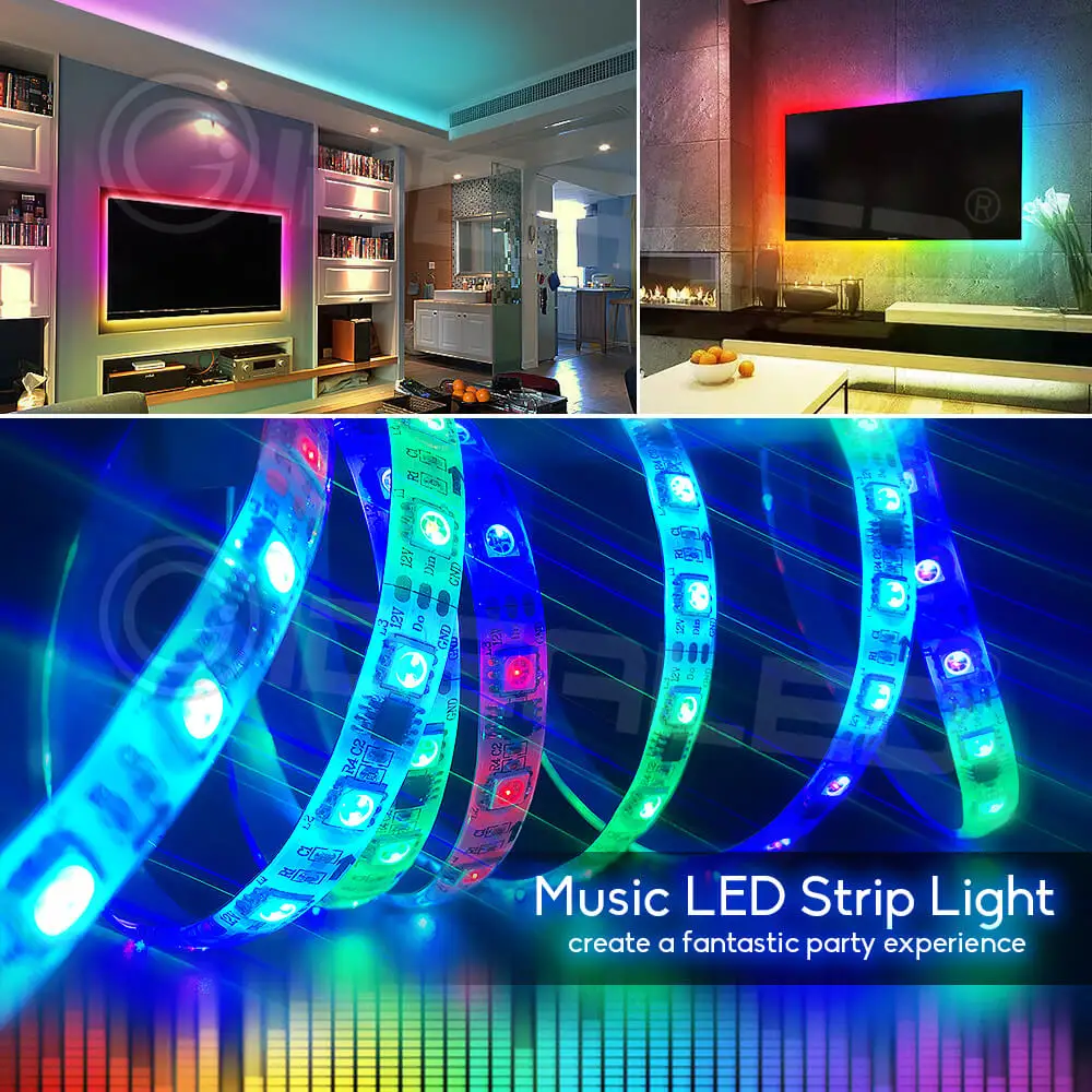 Home smart wifi Color LED Strip Lights,Smart Wireless LED Controller Work with Alexa,Google Assistant,Android iOS,APP