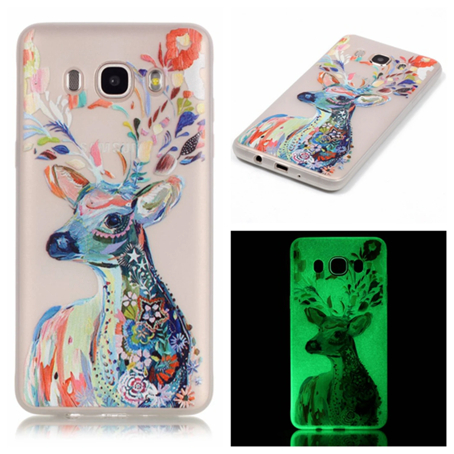 Роскошные Glow ночью телефон случае для Samsung Galaxy J510 J510F J5 2016 J710 J710F J7 чехол Световой