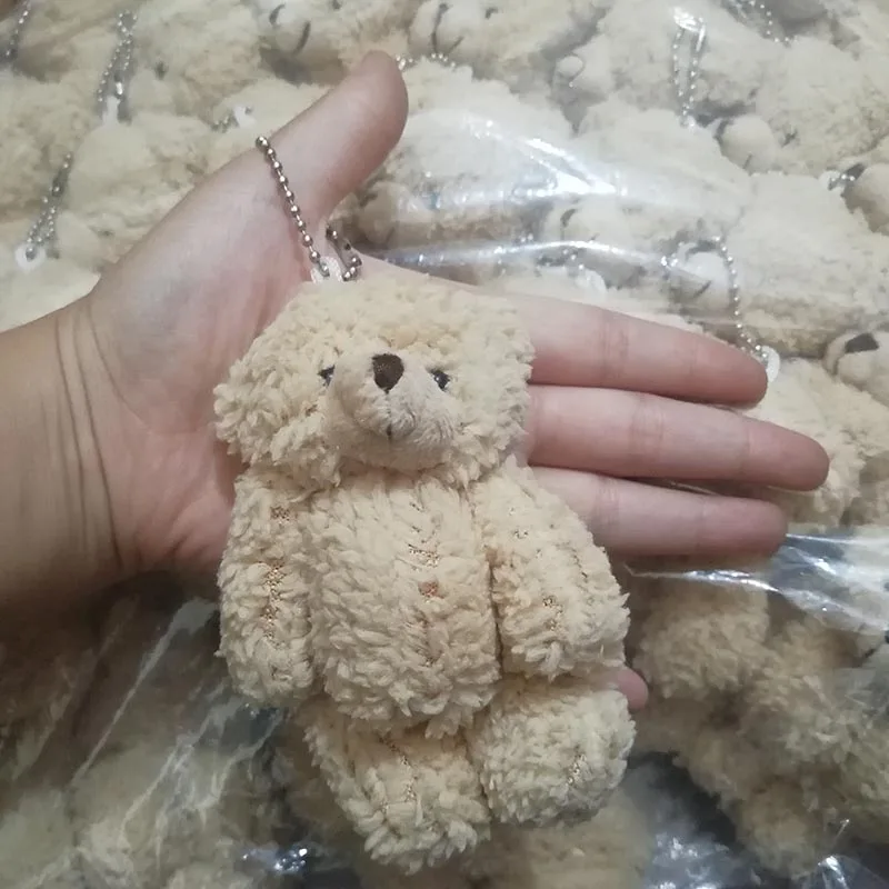 40 шт./лот миниатюрный Мишка с брелком плюшевые игрушки милый медвежонок каваи