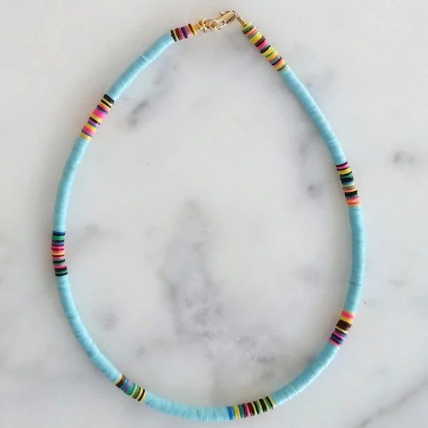 necklace 16 Богемский воротник vsco девушка lucite shell Чокеры Ожерелье bijoux femme переработанный диск Африканский виниловый бисер ожерелье для женщин HEISHI - Окраска металла: necklace 16