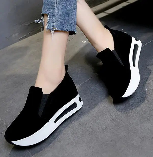 Кроссовки женские на платформе повседневная обувь толстой подошве дышащие