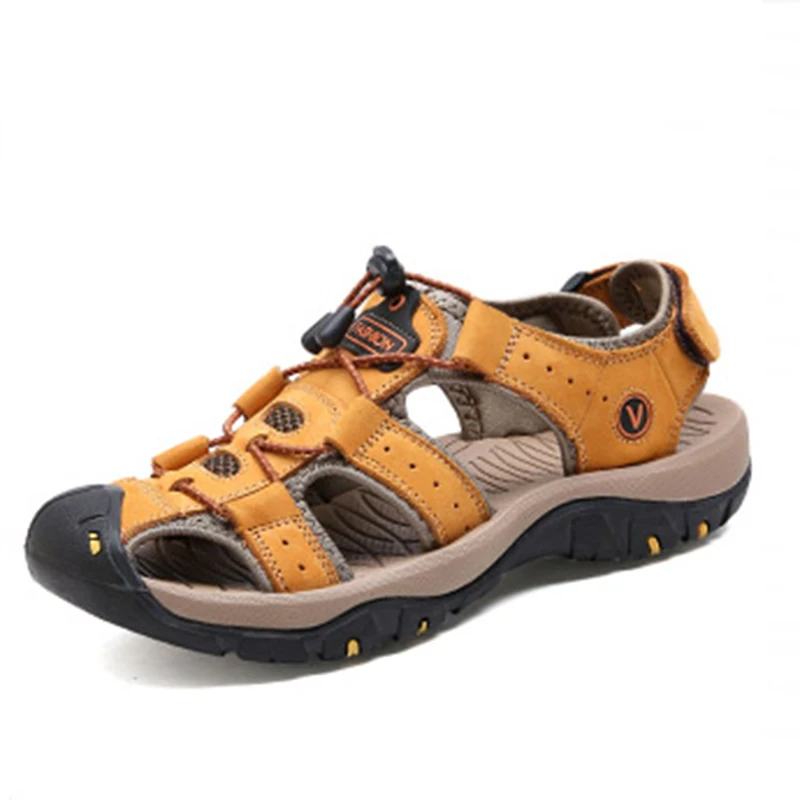 Дышащие сандалии Летняя обувь мужские уличные тапочки Повседневная